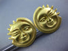 ESTATE LARGE 18KT YELLOW GOLD 3D CLASSIC HAPPY SUN FUN CLIP ON EARRINGS