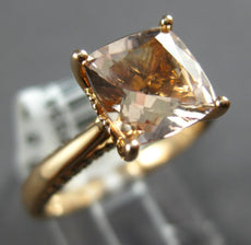 2.10CT DIAMOND & AAA MORGANITE 14KT ROSE GOLD CUSHION SOLITAIRE ENGAGEMENT RING