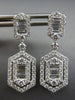 1.20CT DIAMOND 18KT WHITE GOLD ROUND & BAGUETTE HEXAGON CLASSIC HANGING EARRINGS
