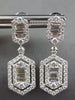 1.20CT DIAMOND 18KT WHITE GOLD ROUND & BAGUETTE HEXAGON CLASSIC HANGING EARRINGS