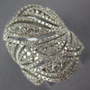 ESTATE EXTRA LARGE 2.03CT DIAMOND 18KT WHITE GOLD 3D MULTI LEAF FUN RING