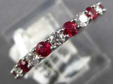 .90CT DIAMOND & AAA RUBY 18KT WHITE GOLD 3D CLASSIC SHARE PRONG ANNIVERSARY RING