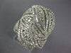ESTATE EXTRA LARGE 2.03CT DIAMOND 18KT WHITE GOLD 3D MULTI LEAF FUN RING