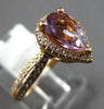 1.66CT DIAMOND & AAA AMETHYST 14KT ROSE GOLD 3D PEAR SHAPE HALO ENGAGEMENT RING