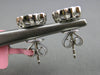 ESTATE LARGE 1.42CT DIAMOND 18KT WHITE GOLD CLUSTER BEZEL FLOWER STUD EARRINGS