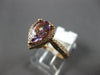 1.66CT DIAMOND & AAA AMETHYST 14KT ROSE GOLD 3D PEAR SHAPE HALO ENGAGEMENT RING