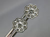 ESTATE LARGE 1.42CT DIAMOND 18KT WHITE GOLD CLUSTER BEZEL FLOWER STUD EARRINGS