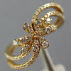 ESTATE .32CT DIAMOND 18KT ROSE GOLD 3D FLOWER CLASSIC SWIRL FUN RING