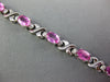 5.24CT DIAMOND & AAA PINK SAPPHIRE 18K WHITE GOLD OVAL & ROUND TENNIS X BRACELET