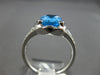 LARGE 1.78CT DIAMOND & AAA BLUE TOPAZ 14K WHITE GOLD OVAL HAMMERED LOOK FUN RING
