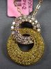 1.25CT FANCY YELLOW & PINK DIAMOND 18KT YELLOW GOLD 3D DOUBLE CIRCULAR PENDANT