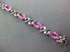 5.24CT DIAMOND & AAA PINK SAPPHIRE 18K WHITE GOLD OVAL & ROUND TENNIS X BRACELET