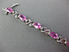 5.24CT DIAMOND & AAA PINK SAPPHIRE 18K WHITE GOLD OVAL & ROUND TENNIS X BRACELET