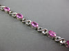 5.24CT DIAMOND & AAA PINK SAPPHIRE 18K WHITE GOLD OVAL & ROUND TENNIS X BRACELET