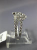 ESTATE WIDE 1.30CT DIAMOND 18KT WHITE GOLD 3D DOUBLE HEART LOVE RING