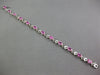 5.24CT DIAMOND & AAA PINK SAPPHIRE 18K WHITE GOLD OVAL & ROUND TENNIS X BRACELET