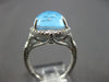 LARGE 4.28CT DIAMOND & AAA BLUE SHELL TOPAZ 14KT WHITE GOLD PEAR SHAPE FUN RING
