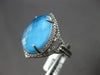LARGE 4.28CT DIAMOND & AAA BLUE SHELL TOPAZ 14KT WHITE GOLD PEAR SHAPE FUN RING