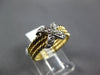 ESTATE .14CT DIAMOND 14KT WHITE & YELLOW GOLD 3D MULTI ROW ROPE X LOVE RING