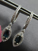 .71CT DIAMOND & AAA SAPPHIRE 18KT WHITE GOLD MARQUISE & ROUND HANGING EARRINGS