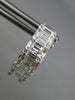 WIDE 1.3CT DIAMOND 18K WHITE GOLD ROUND & BAGUETTE HOOP HUGGIE HANGING EARRINGS