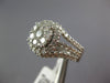 ESTATE LARGE 1.81CT DIAMOND 18KT WHITE GOLD 3D CLUSTER CLASSIC ENGAGEMENT RING