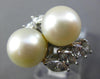 LARGE 1.50CT DIAMOND & AAA SOUTH SEA PEARL PLATINUM DOUBLE PEARL LOVE KNOT RING