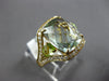 2.86CT DIAMOND & AAA PERIDOT & GREEN AMETHYST 14K YELLOW GOLD CUSHION FUN RING