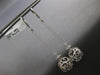 LARGE .32CT DIAMOND 14K WHITE GOLD DOME SHAPE OPEN FILIGREE FUN HANGING EARRINGS