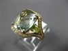 2.86CT DIAMOND & AAA PERIDOT & GREEN AMETHYST 14K YELLOW GOLD CUSHION FUN RING