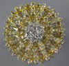 ESTATE EXTRFA LARGE 2.16CT DIAMOND 18K WHITE & YELLOW GOLD 3D SUNFLOWER FUN RING