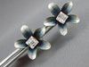 LARGE .33CT DIAMOND & BLUE ENAMEL 18KT YELLOW GOLD SQUARE FLOWER STUD EARRINGS