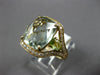 2.86CT DIAMOND & AAA PERIDOT & GREEN AMETHYST 14K YELLOW GOLD CUSHION FUN RING