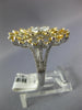 ESTATE EXTRFA LARGE 2.16CT DIAMOND 18K WHITE & YELLOW GOLD 3D SUNFLOWER FUN RING