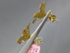 LARGE .33CT DIAMOND & BLUE ENAMEL 18KT YELLOW GOLD SQUARE FLOWER STUD EARRINGS