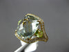 2.86CT DIAMOND & AAA PERIDOT & GREEN AMETHYST 14K YELLOW GOLD CUSHION FUN RING