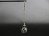 LARGE .32CT DIAMOND 14K WHITE GOLD DOME SHAPE OPEN FILIGREE FUN HANGING EARRINGS