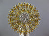 ESTATE EXTRFA LARGE 2.16CT DIAMOND 18K WHITE & YELLOW GOLD 3D SUNFLOWER FUN RING