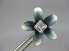 LARGE .33CT DIAMOND & BLUE ENAMEL 18KT YELLOW GOLD SQUARE FLOWER STUD EARRINGS