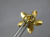 LARGE .33CT DIAMOND & BLUE ENAMEL 18KT YELLOW GOLD SQUARE FLOWER STUD EARRINGS