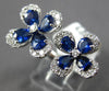 LARGE 2.67CT DIAMOND & AAA SAPPHIRE 18KT WHITE GOLD 3D DOUBLE 4 LEAF CLOVER RING