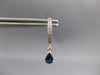 1.31CT DIAMOND & AAA SAPPHIRE 14K WHITE GOLD PEAR SHAPE & ROUND HANGING EARRINGS