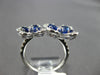 LARGE 2.67CT DIAMOND & AAA SAPPHIRE 18KT WHITE GOLD 3D DOUBLE 4 LEAF CLOVER RING