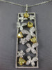 LARGE 5.33CT WHITE & FANCY YELLOW DIAMOND 18KT 2 TONE GOLD 3D BUTTERFLY PENDANT