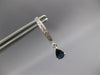 1.31CT DIAMOND & AAA SAPPHIRE 14K WHITE GOLD PEAR SHAPE & ROUND HANGING EARRINGS