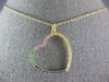 ESTATE .62CT AAA MULTI COLOR SAPPHIRE 14KT YELLOW GOLD 3D FLOATING LOVE PENDANT