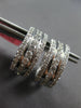 1.61CT DIAMOND 18KT WHITE GOLD 3D 3 ROW MULTI HEART HUGGIE HOOP HANGING EARRINGS