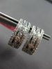 1.61CT DIAMOND 18KT WHITE GOLD 3D 3 ROW MULTI HEART HUGGIE HOOP HANGING EARRINGS