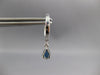 1.31CT DIAMOND & AAA SAPPHIRE 14K WHITE GOLD PEAR SHAPE & ROUND HANGING EARRINGS