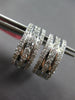 1.61CT DIAMOND 18KT WHITE GOLD 3D 3 ROW MULTI HEART HUGGIE HOOP HANGING EARRINGS